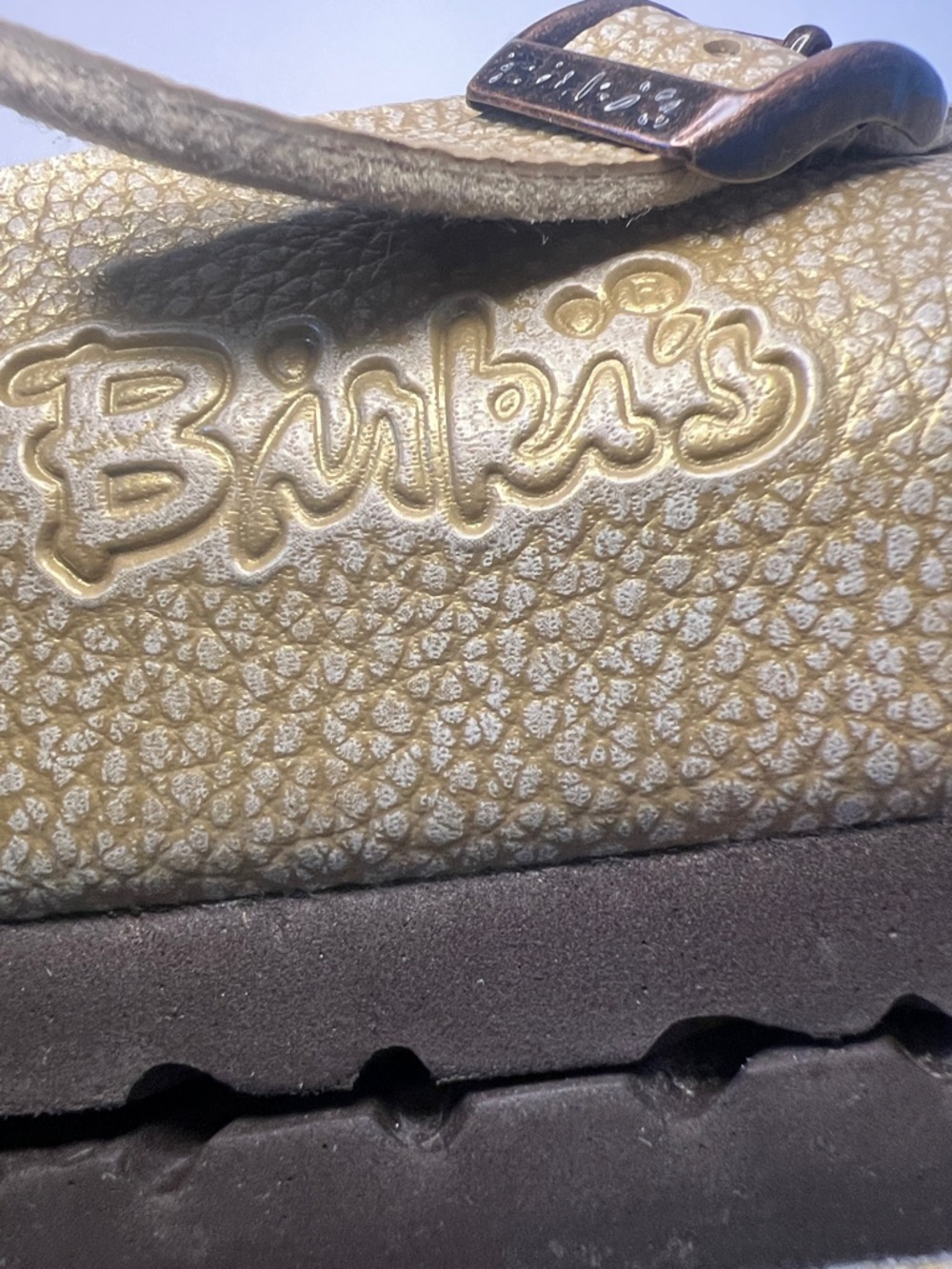 Rare Birkenstock Birki’s Maria Mary Jane Clog Gold Metallic Size EU 40/US 9 - Picture 11 of 16